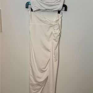 Elegant White Draped skirt set